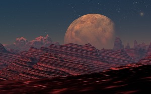 Mars am Himmel - sichtbar in der Nacht der Mondfinsternis